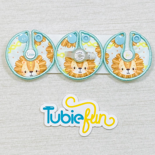 G-Tube Button Pad Cover - Sunflower Lion on Green