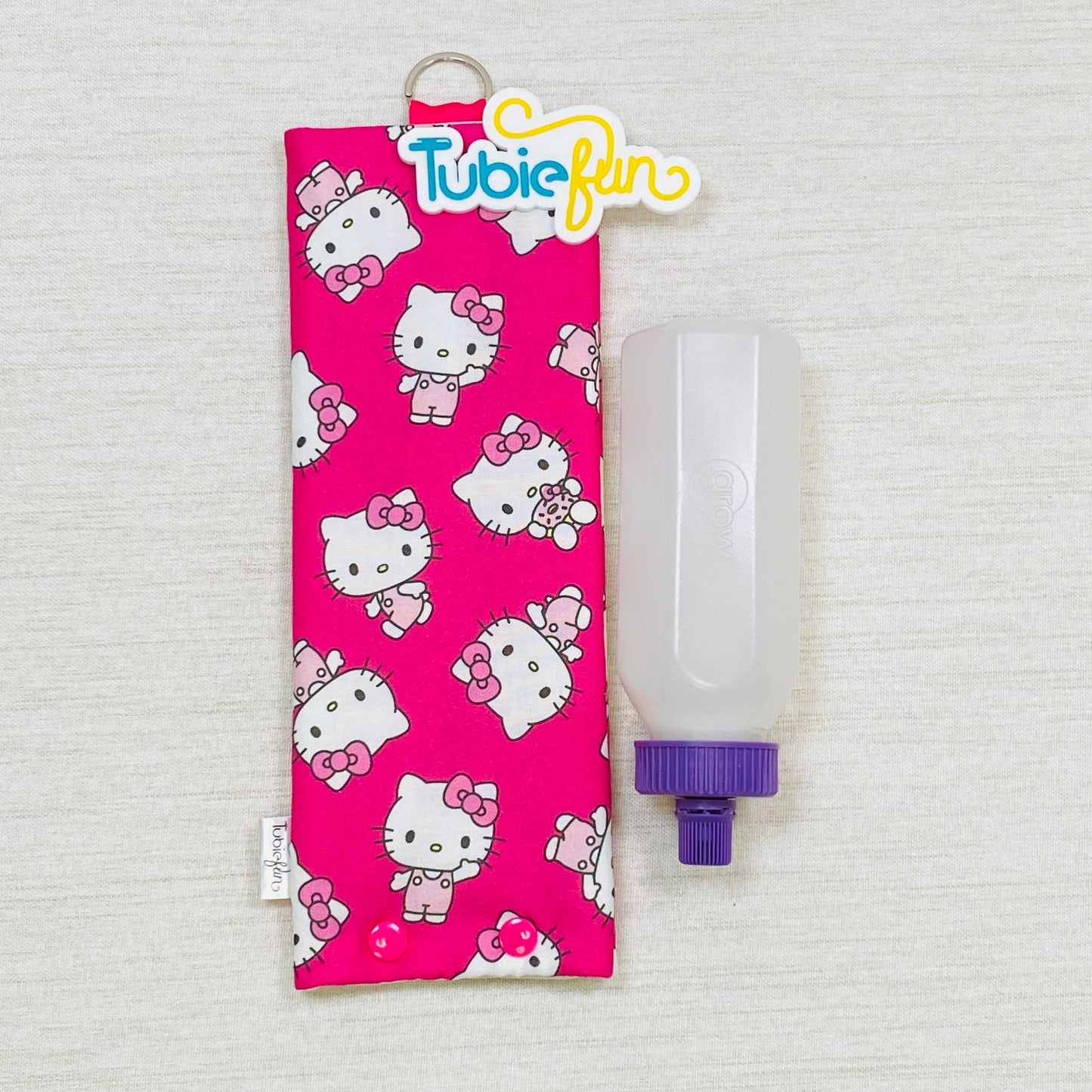 Insulated Milk Bag Suitable for 250ml Bottle in - Kitty on Pink
