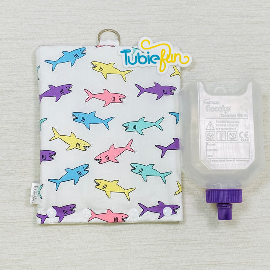 Insulated Milk Bag Suitable for 500ml Flocare Bottle in - Coloured Sharks