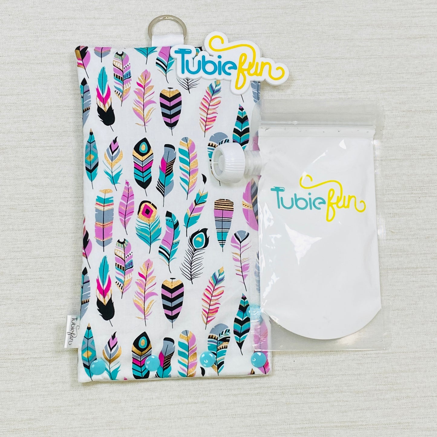 Insulated Milk Bag Suitable for Reusable Pouches - Teal Feathers