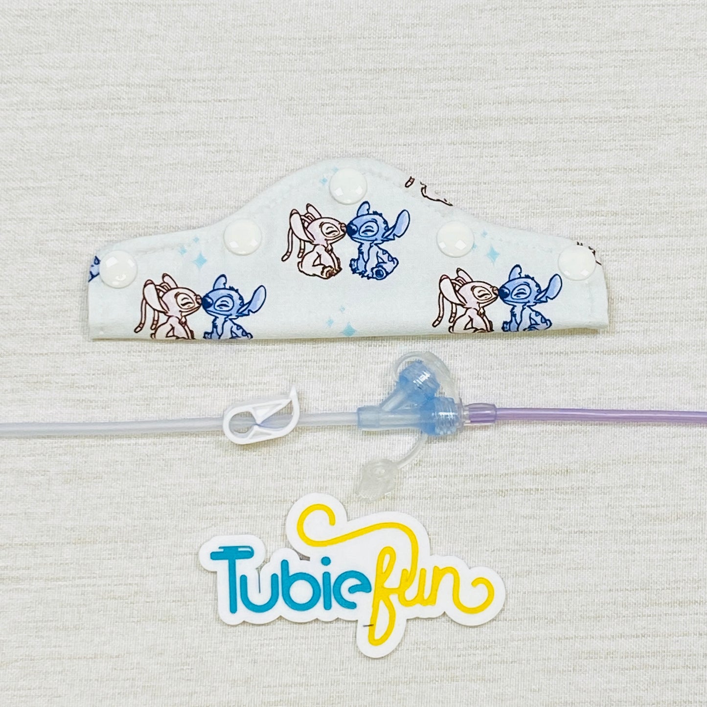 Feeding Tube Connection Cover - Blue and Pink Alien