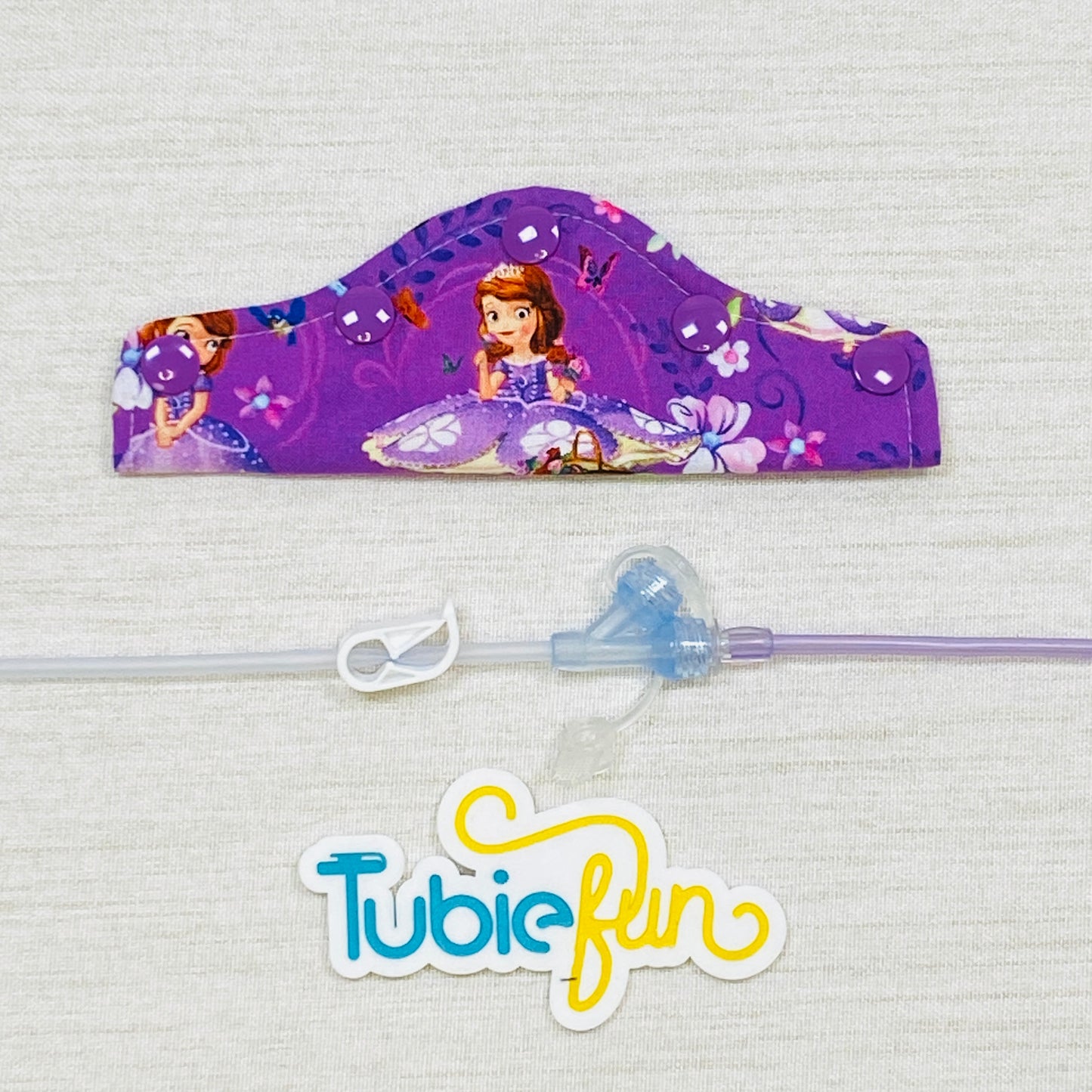 Feeding Tube Connection Cover - Princess on Purple