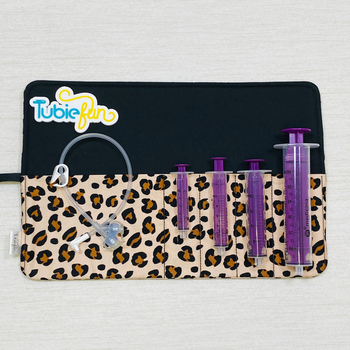 Syringe Roll - Cream Leopard Print