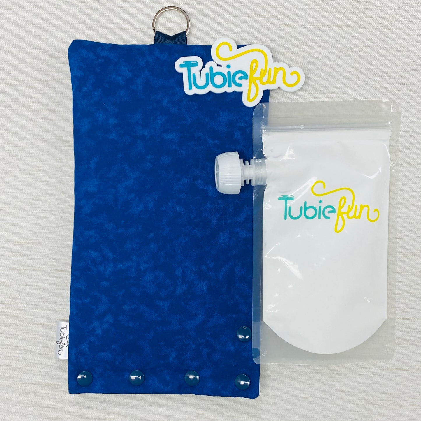 Insulated Milk Bag Suitable for Tubie Fun Reusable Pouches - Blue Mottled