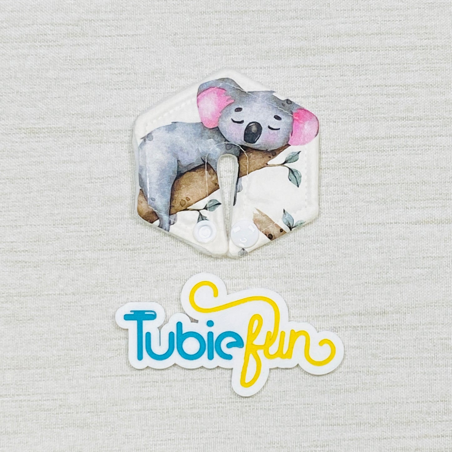Hexagon G-Tube Button Pad Cover - Sleeping Koalas