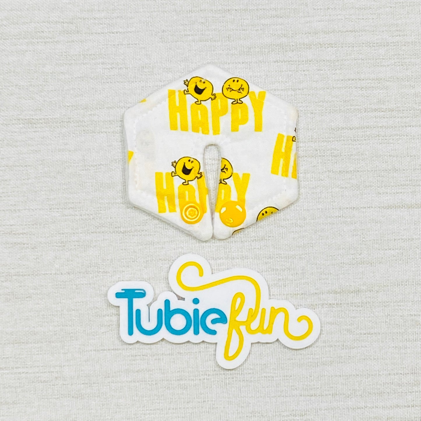 Hexagon G-Tube Button Pad Cover - Happy