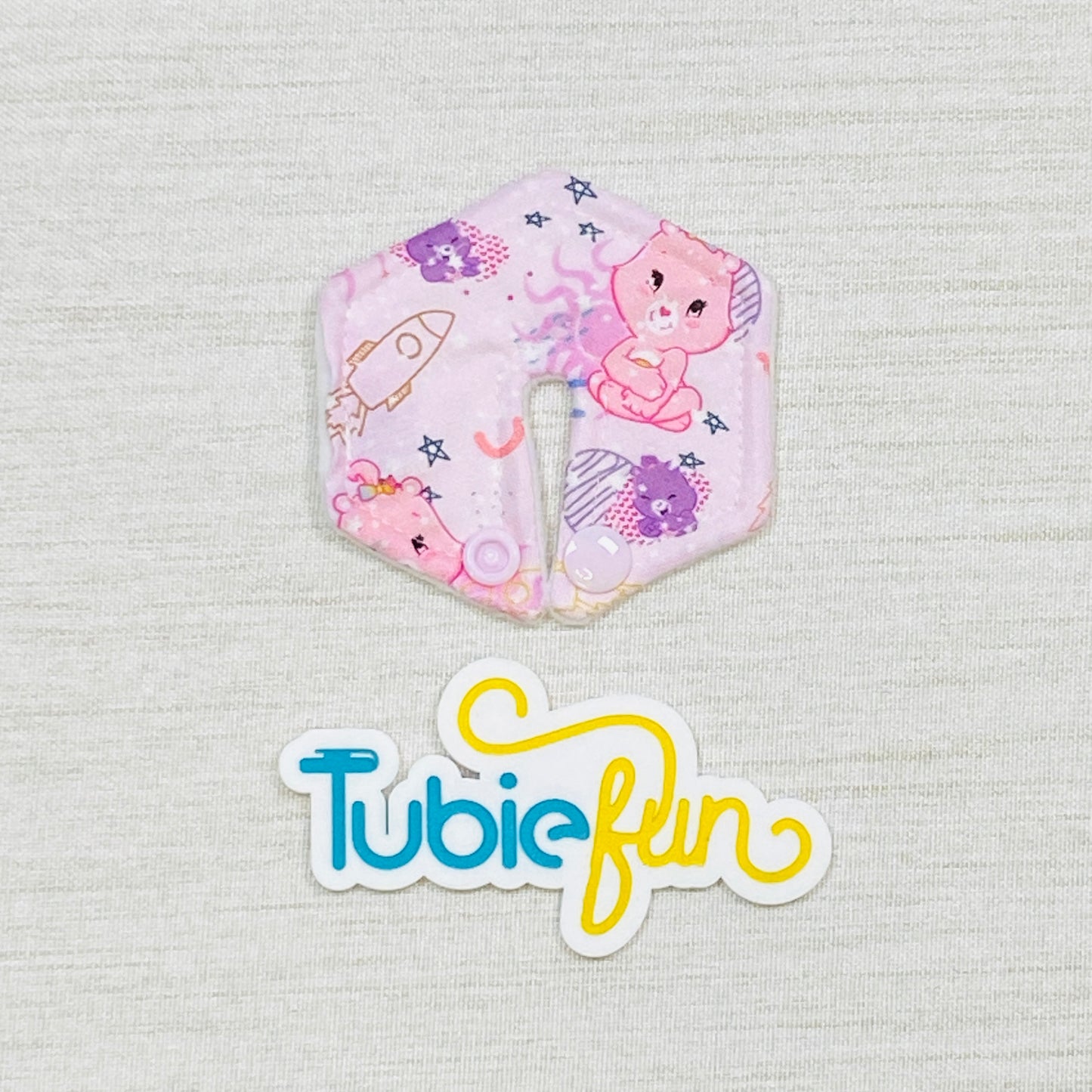 Hexagon G-Tube Button Pad Cover - Pink Bears