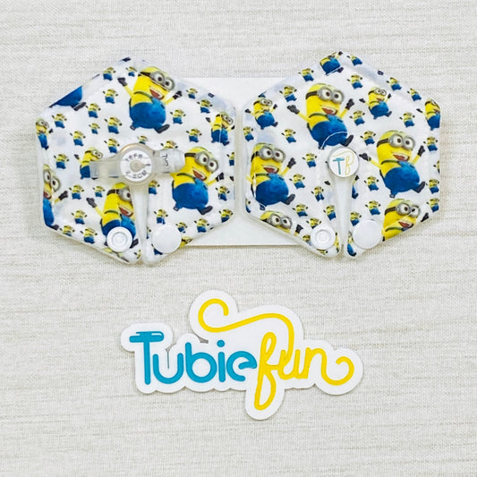 Hexagon G-Tube Button Pad Cover - Yellow Guys