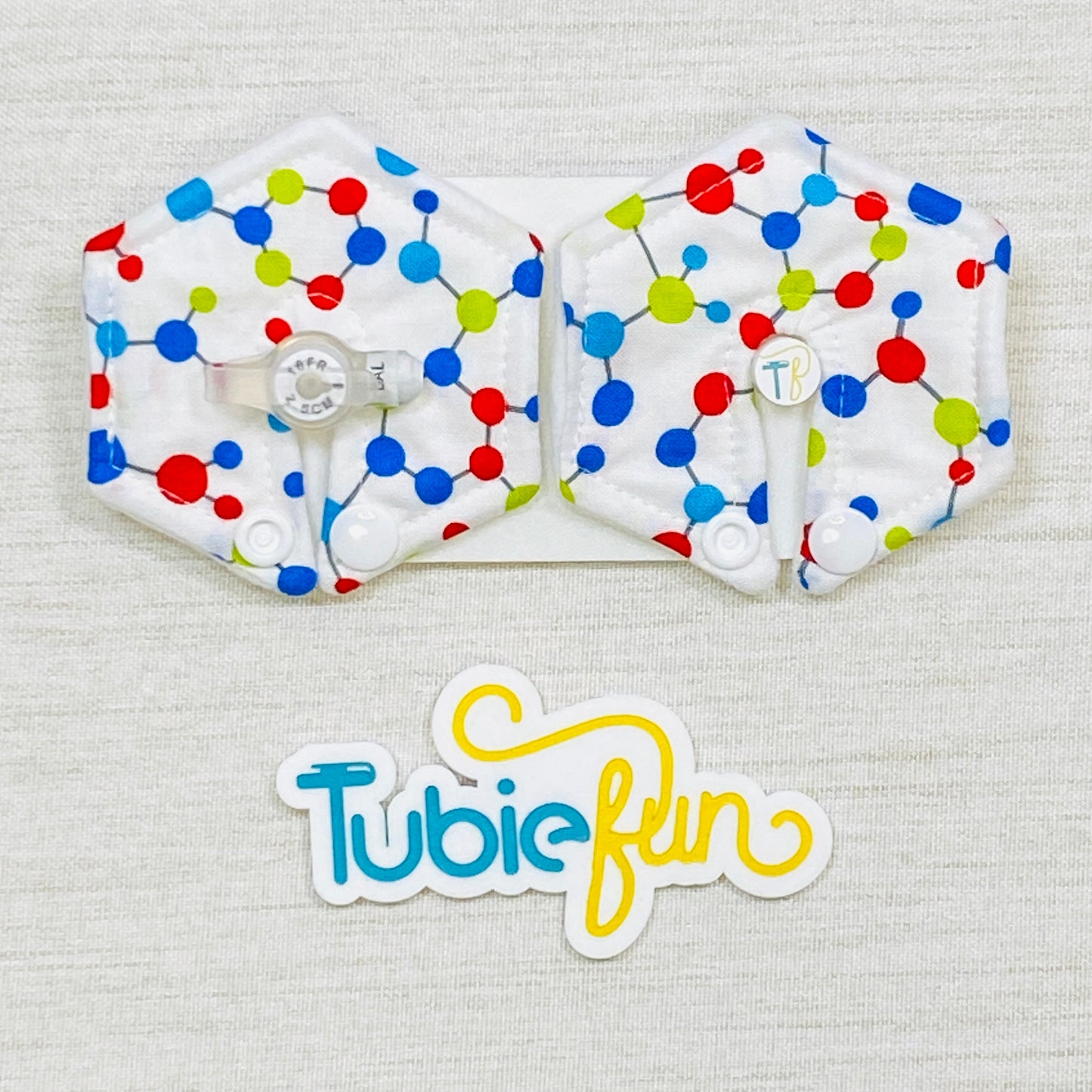 Hexagon G-Tube Button Pad Cover - Molecules
