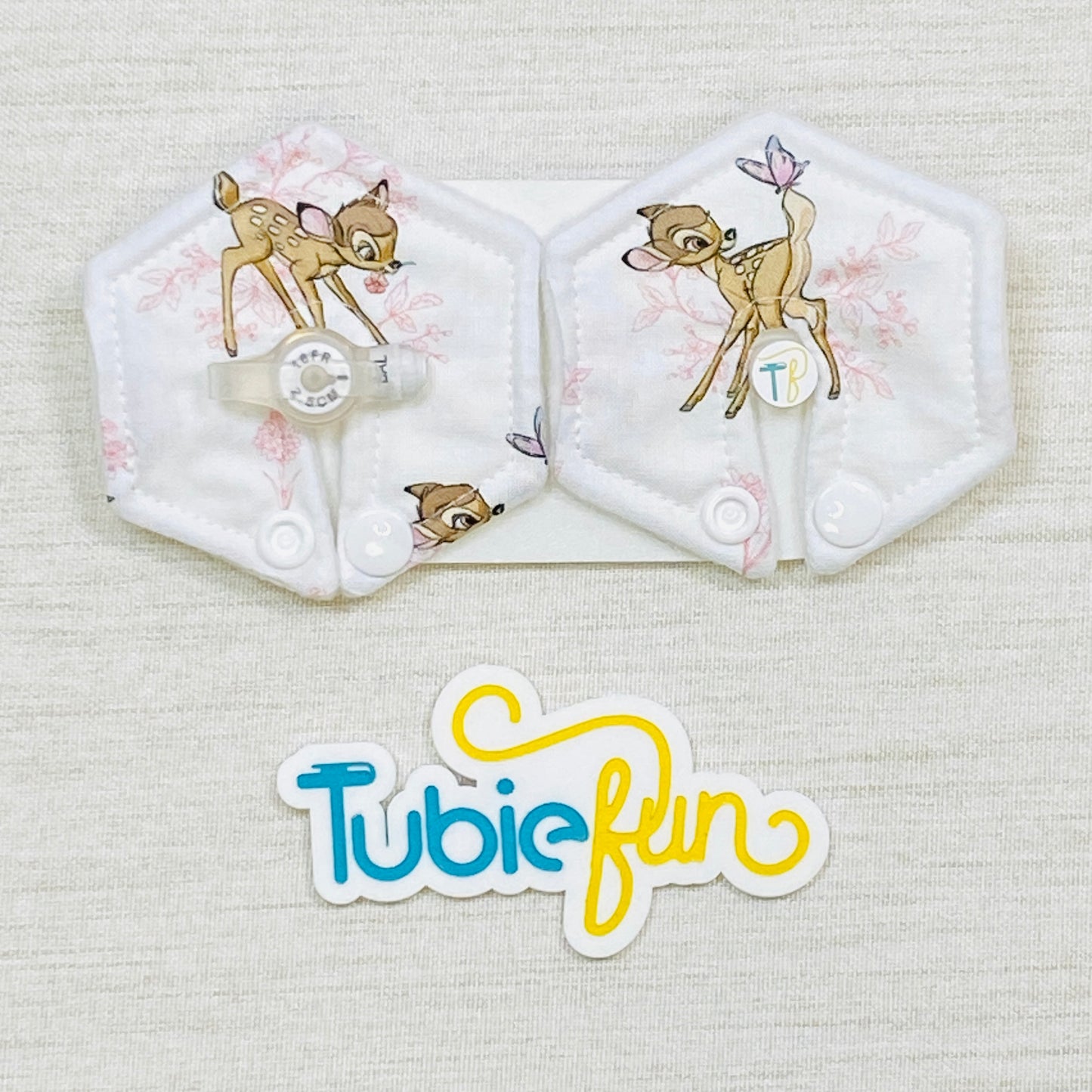 Hexagon G-Tube Button Pad Cover - Baby Deer