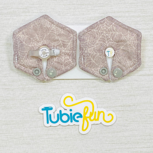 Hexagon G-Tube Button Pad Cover - Spider Webs