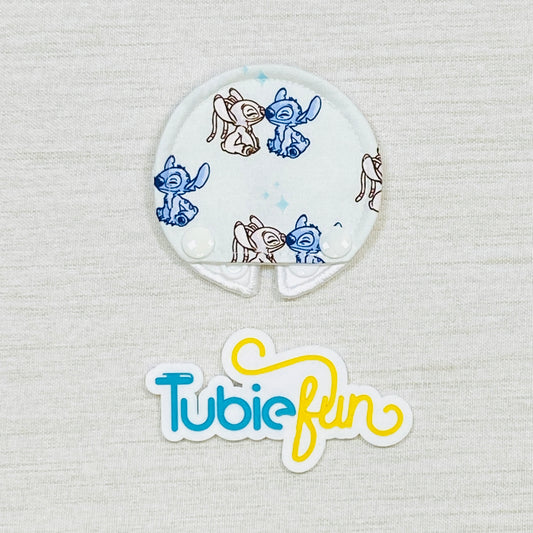 Covered Button Pad - Blue and Pink Alien