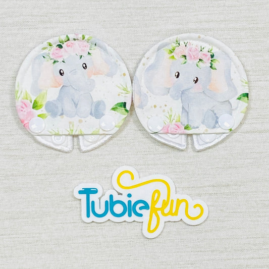 Covered Button Pad - Elephants and Flowers