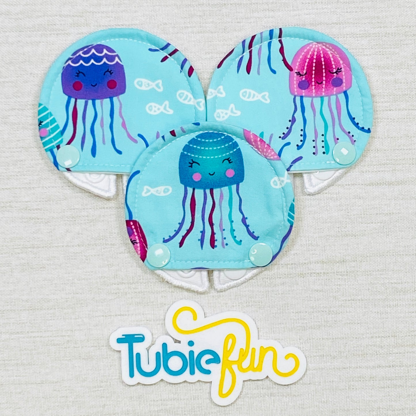 Covered Button Pad - Coloured Jelly Fish