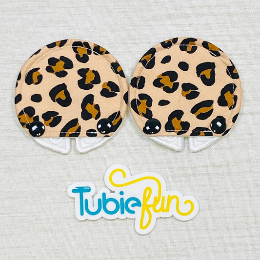 Covered Button Pad - Cream Leopard Print