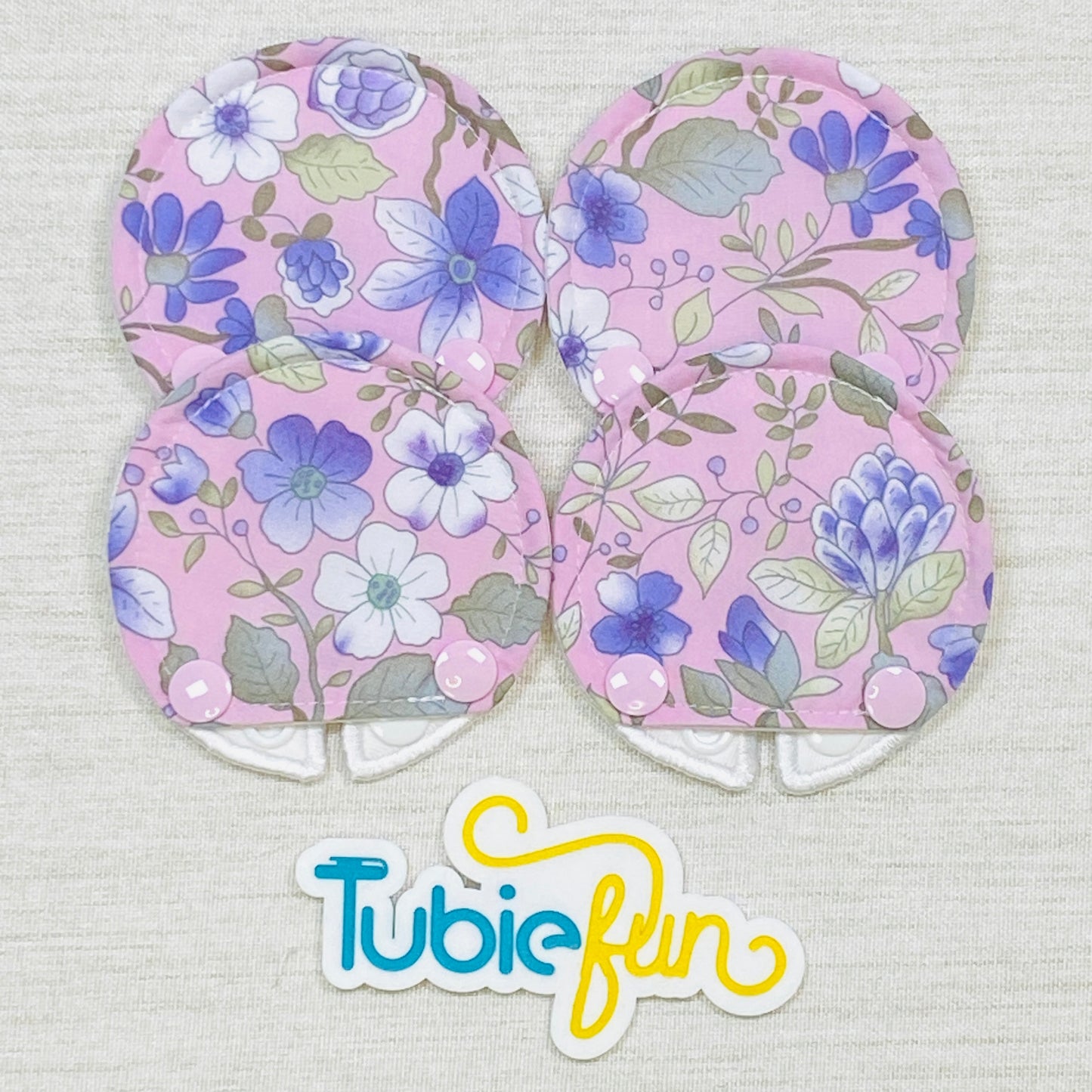 Covered Button Pad - Flowers on Purple
