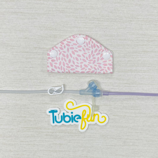 Feeding Tube Mini Connection Cover - Pink Petals