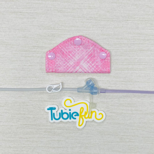 Feeding Tube Mini Connection Cover - Pink Ombre Shapes