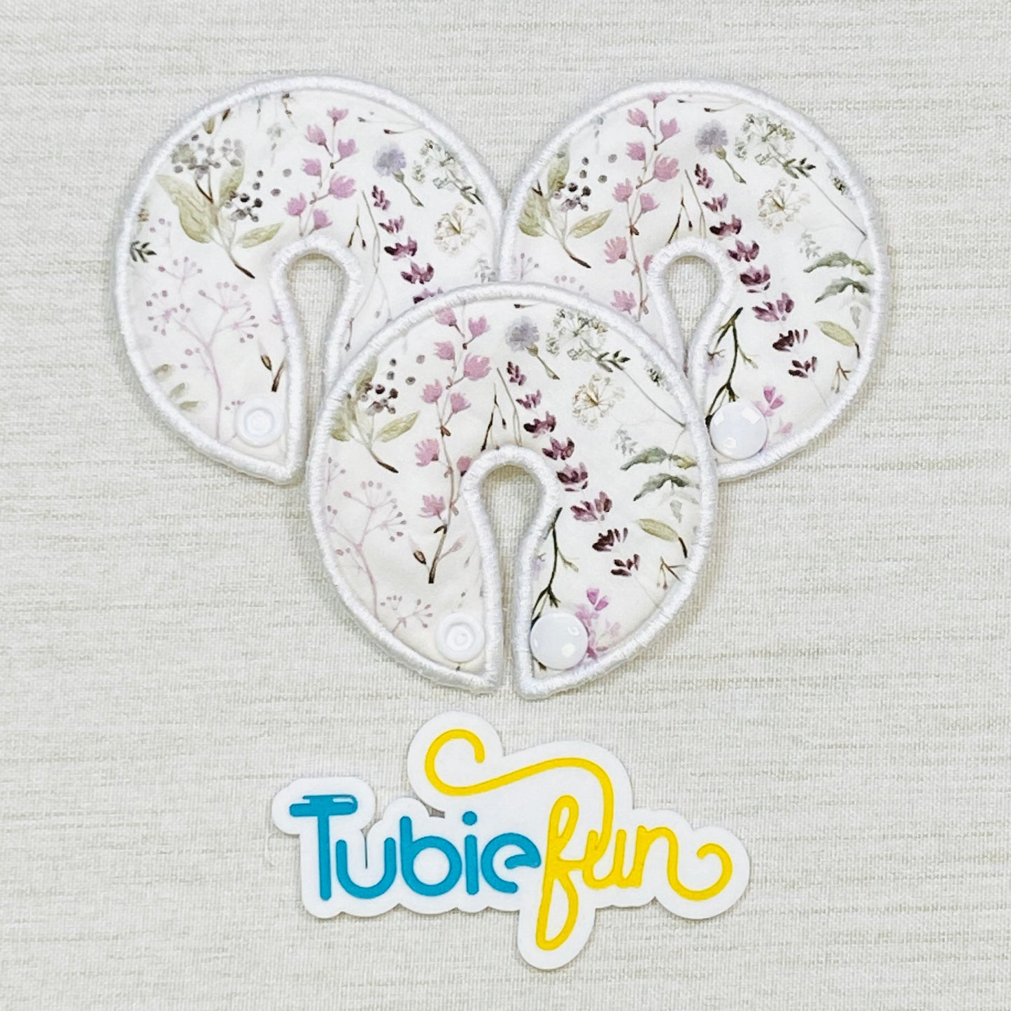 Button Pad Cover Large - Pale Flowers