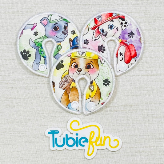 Button Pad Cover Large - Pup Patrol on White