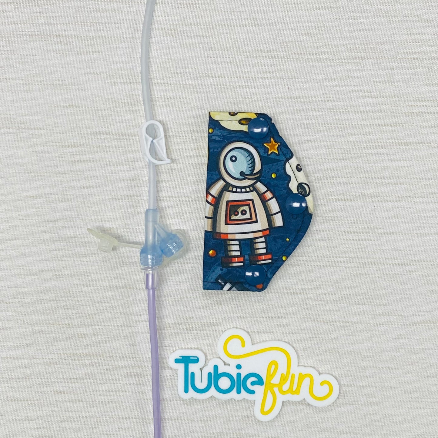 Feeding Tube Mini Connection Cover - Astronauts and Rockets