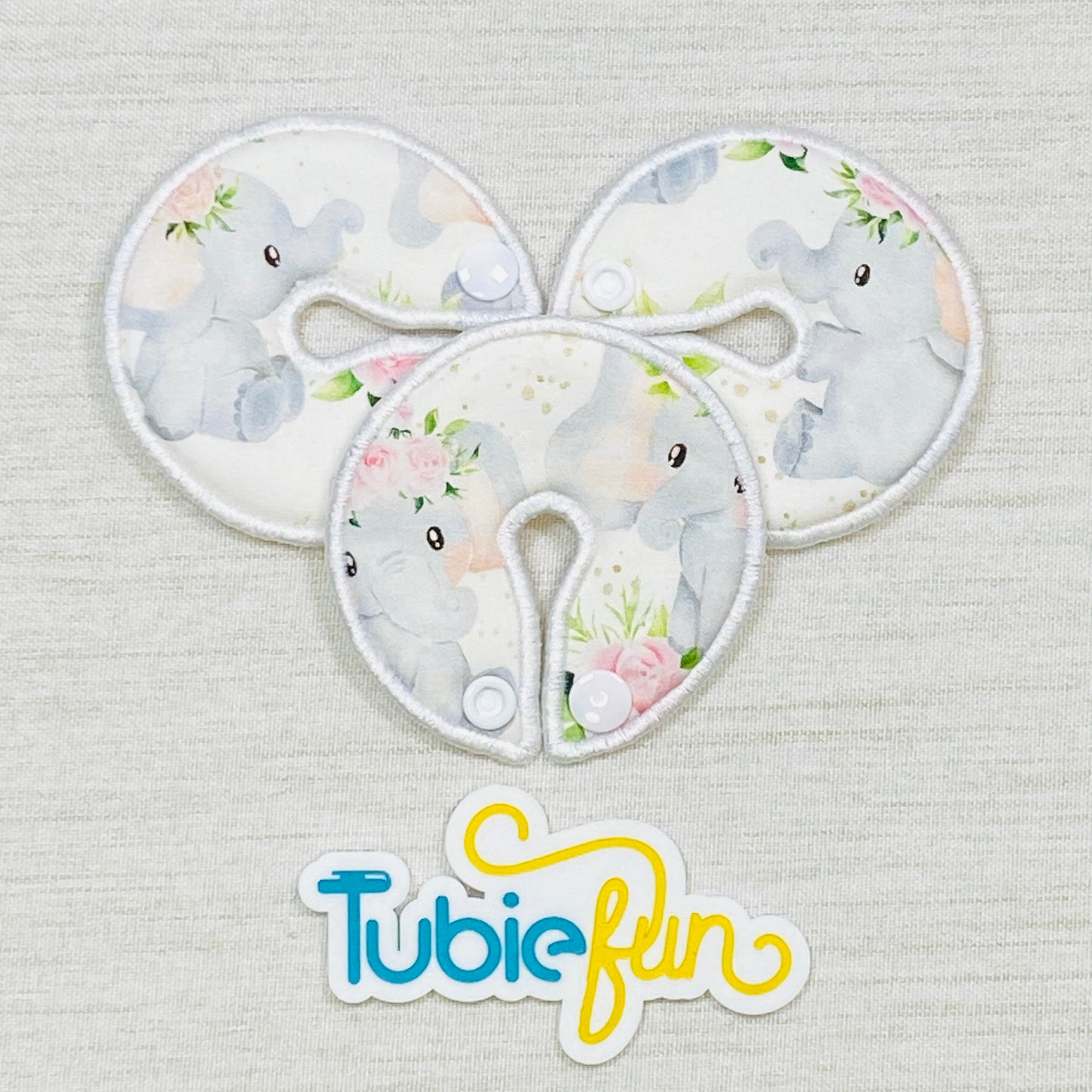 Button Pad Cover Large - Elephants and Flowers