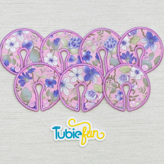 Button Pad Cover Large - Flowers on Purple