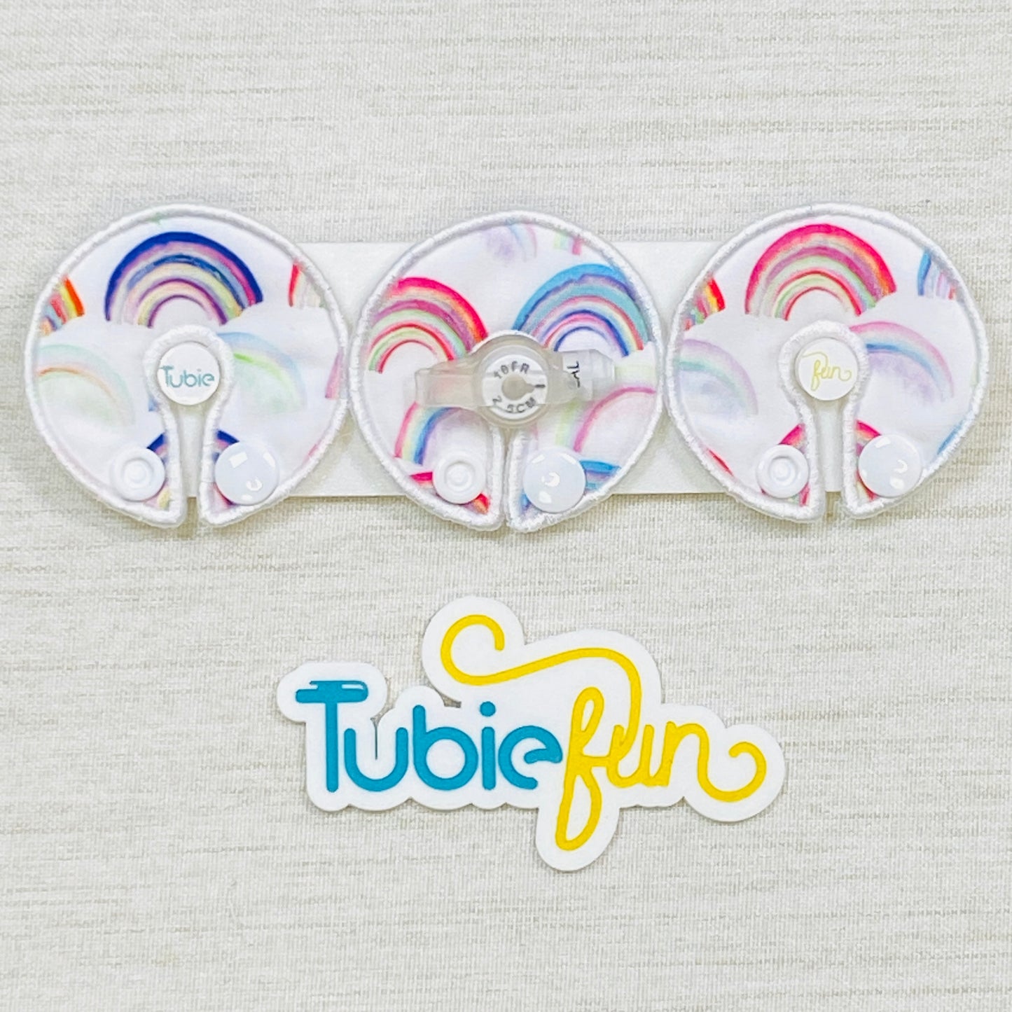 G-Tube Button Pad Cover - Rainbows