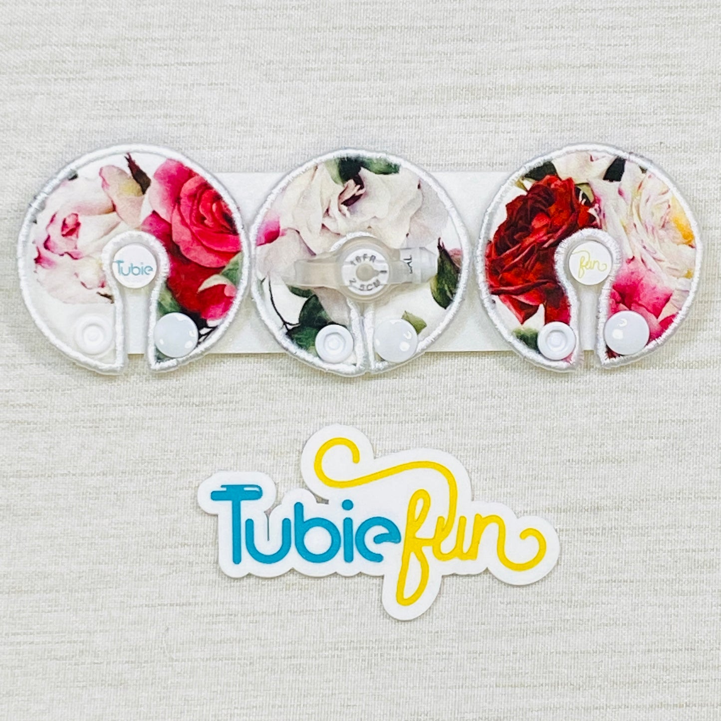 G-Tube Button Pad Cover - Coloured Roses