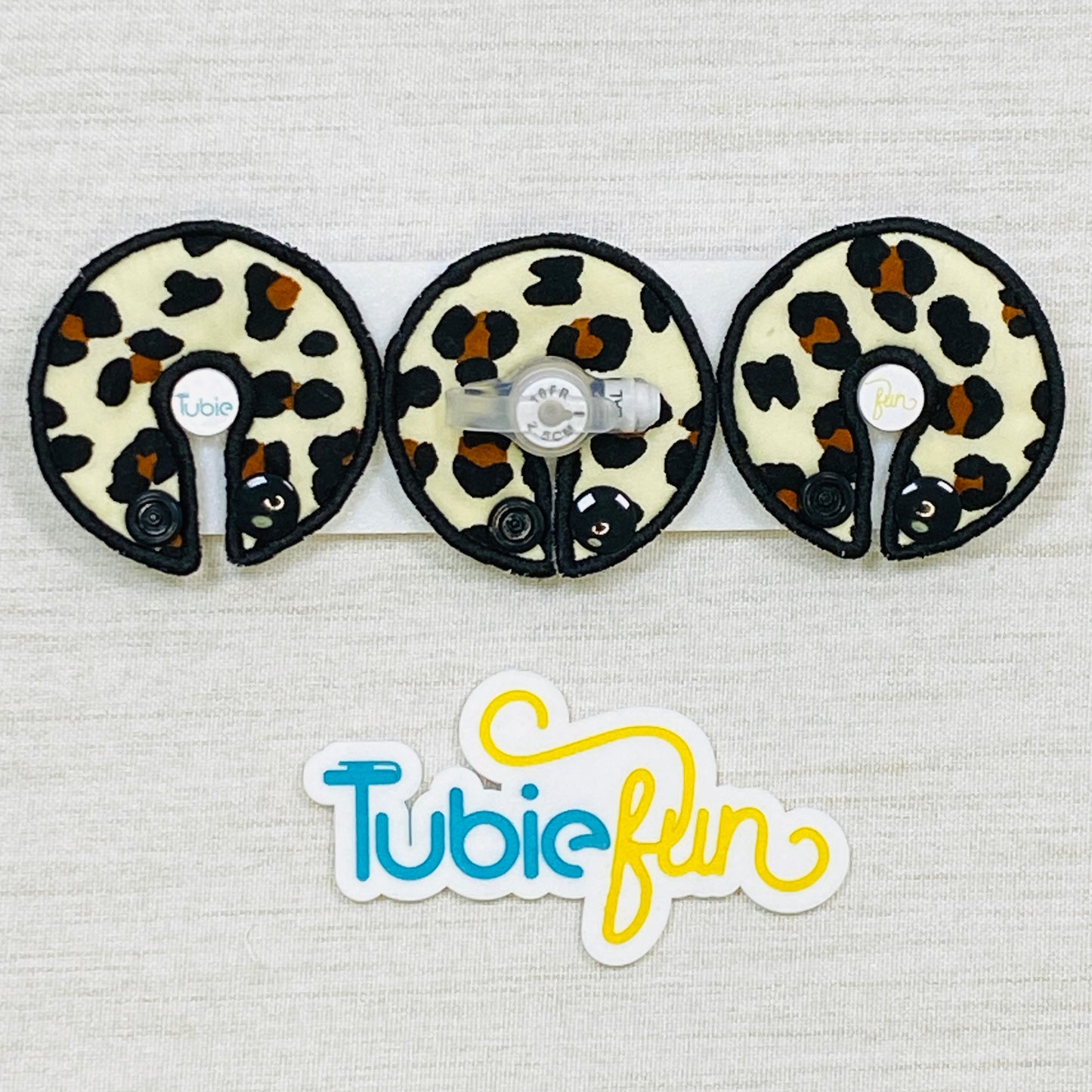 G-Tube Button Pad Cover - Light Cream Leopard Print