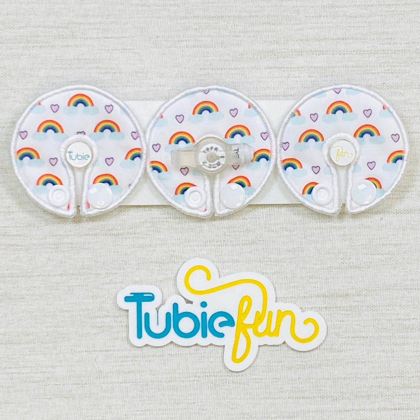 G-Tube Button Pad Cover - Mini Rainbows