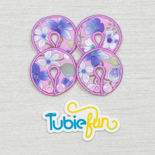 G-Tube Button Pad Cover - Purple Flowers