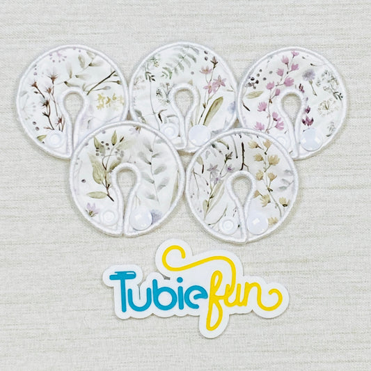 G-Tube Button Pad Cover - Pale Flowers