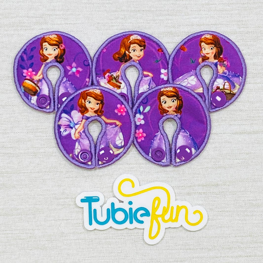 G-Tube Button Pad Cover - Princess on Purple