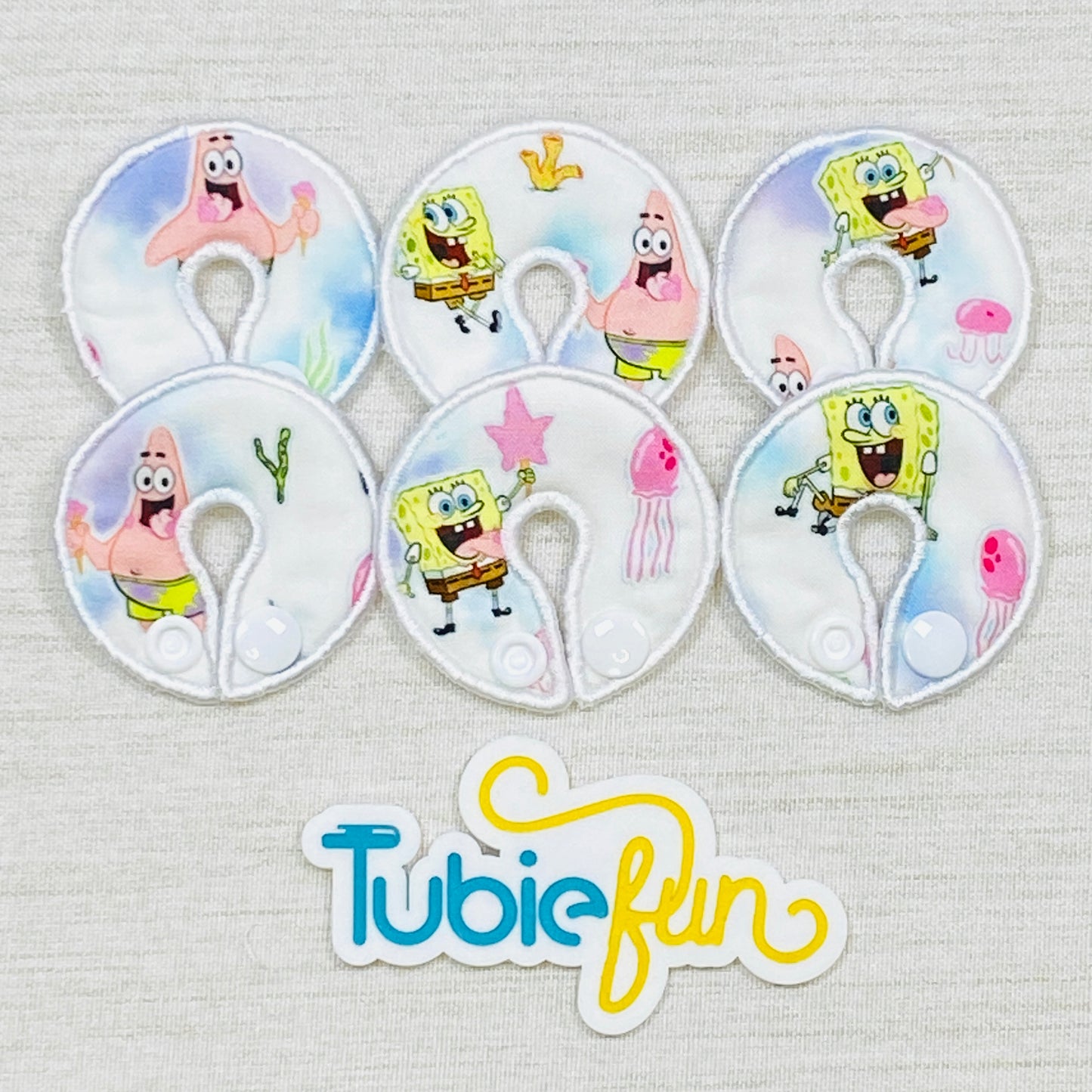 G-Tube Button Pad Cover - Square Pants and Friends