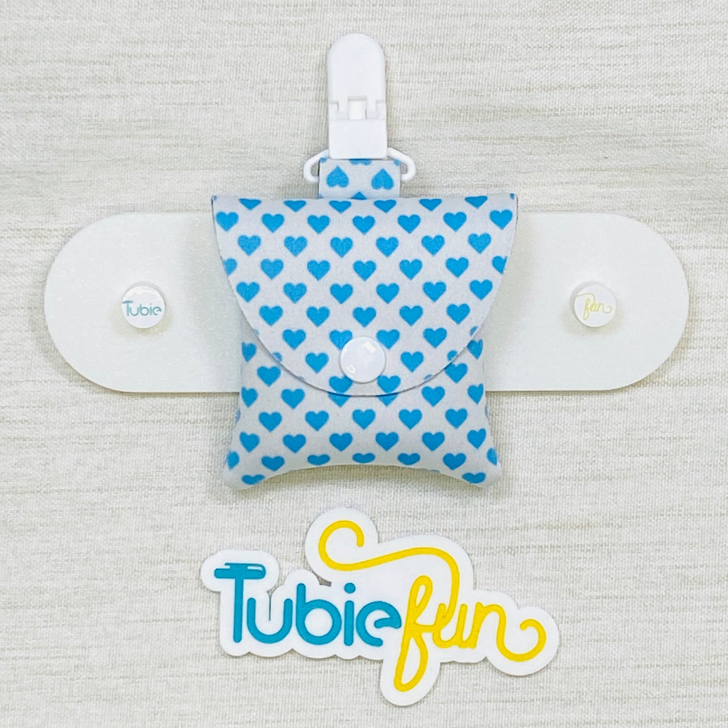 Neoprene Tubing Pouch - Blue Hearts