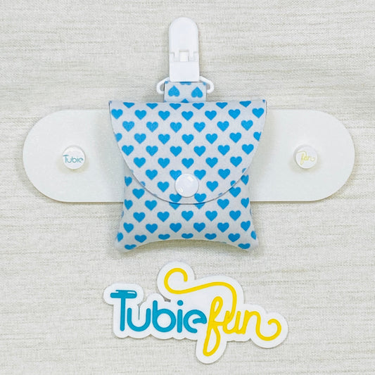 Neoprene Tubing Pouch - Blue Hearts