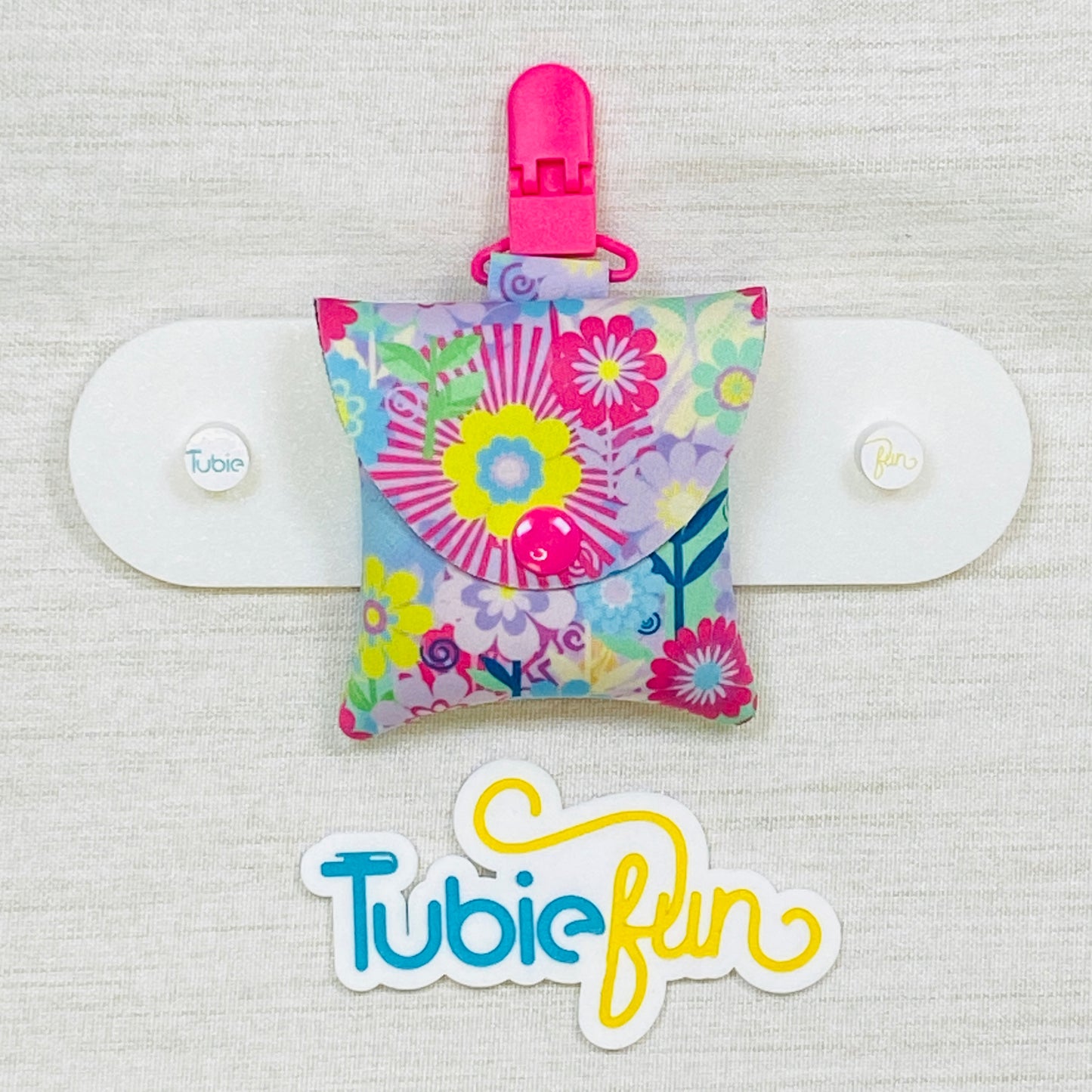Neoprene Tubing Pouch - Bright Flowers
