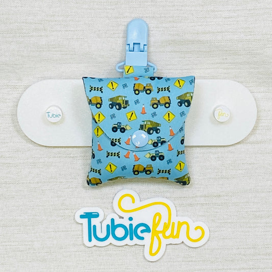 Neoprene Tubing Pouch - Construction on Blue
