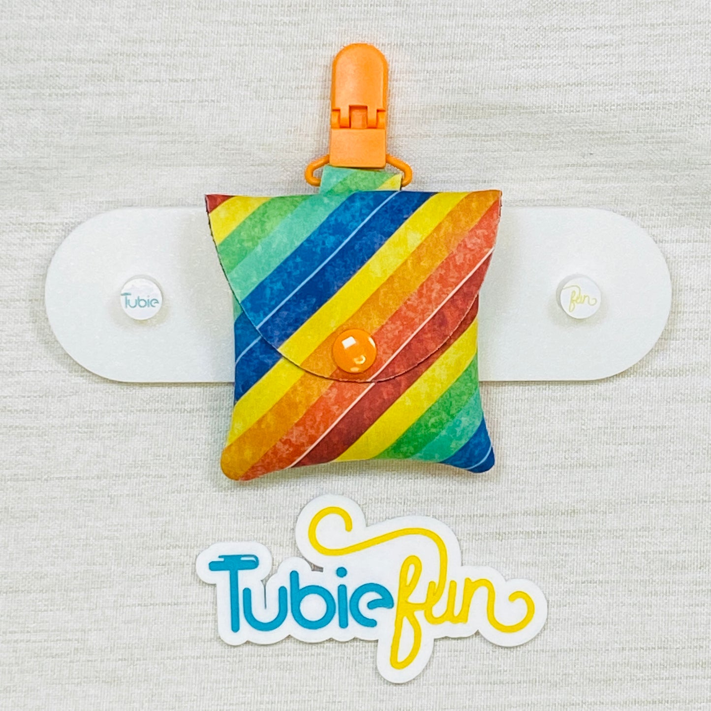 Neoprene Tubing Pouch - Rainbow Stripes