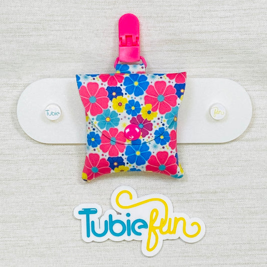 Neoprene Tubing Pouch - Coloured Flowers