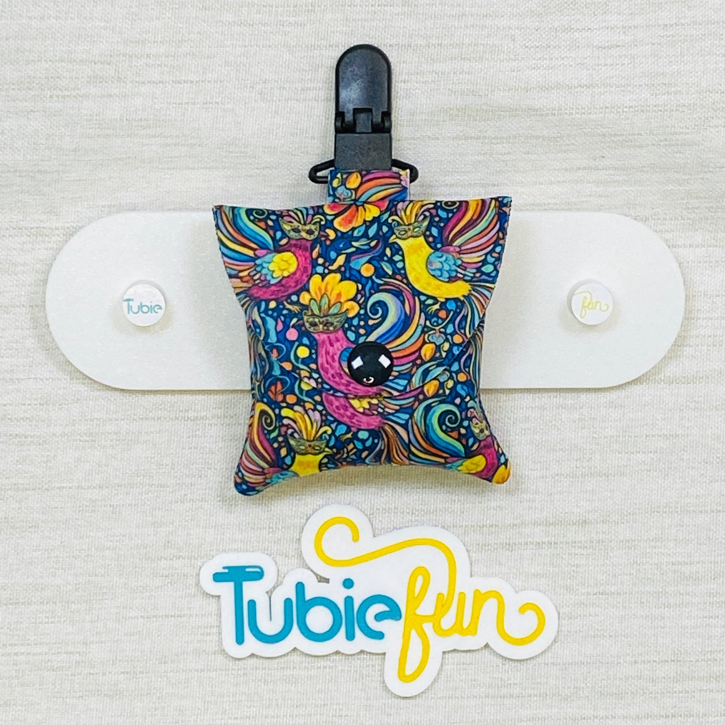 Neoprene Tubing Pouch - Colourful Birds