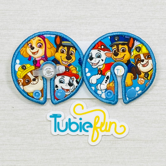 Button Pad Cover Large - Pup Patrol on Blue