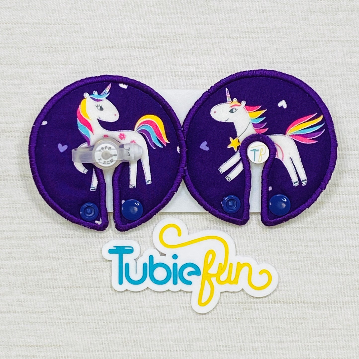 Button Pad Cover Large - Unicorn on Purple