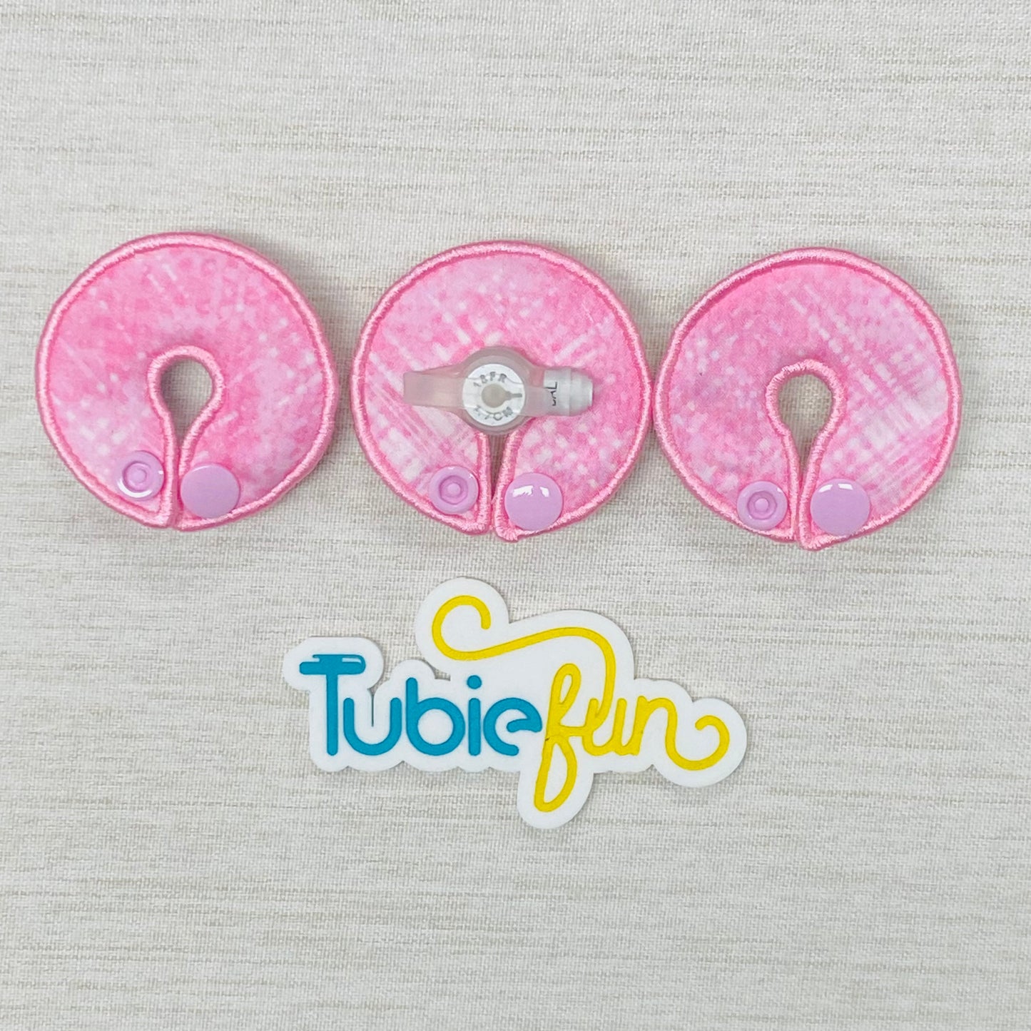 G-Tube Button Pad Cover - Pink Ombre Shapes