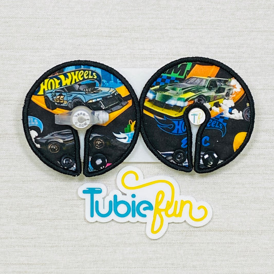 Button Pad Cover Large - Hot Racing Cars on Black
