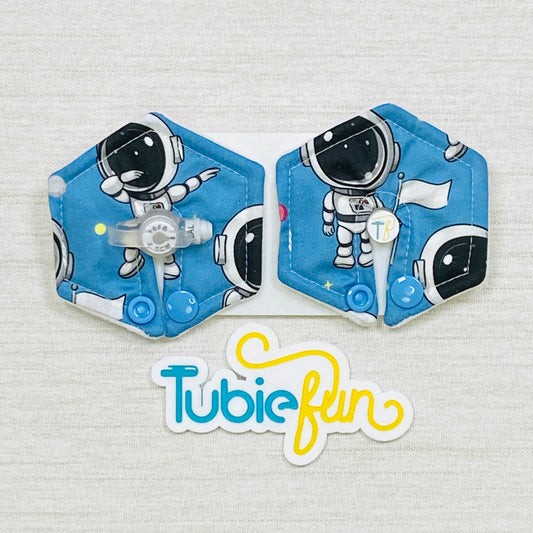 Hexagon G-Tube Button Pad Cover - Dabbing Astronaut