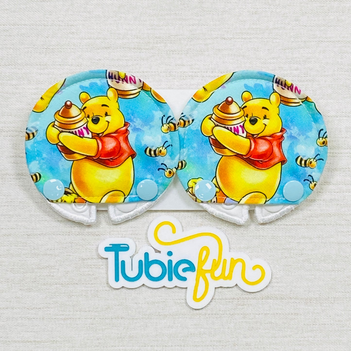 Covered Button Pad - Woodland Bear on Blue