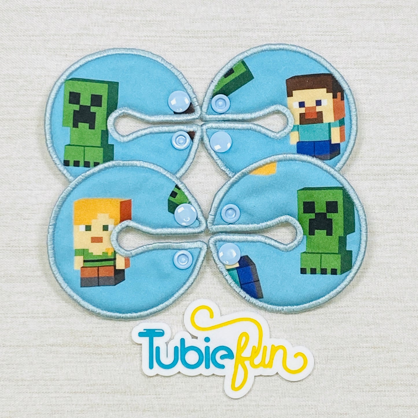 Button Pad Cover Large - Brick People on Blue