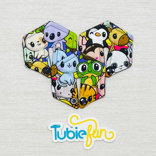 Hexagon G-Tube Button Pad Cover - Cute Animals